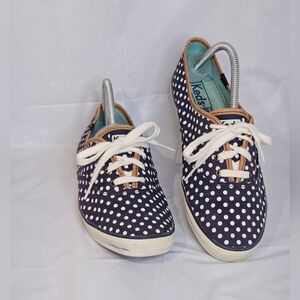 Keds Women’s Classic Polka Dot Sneakers Navy Blue White Size 9